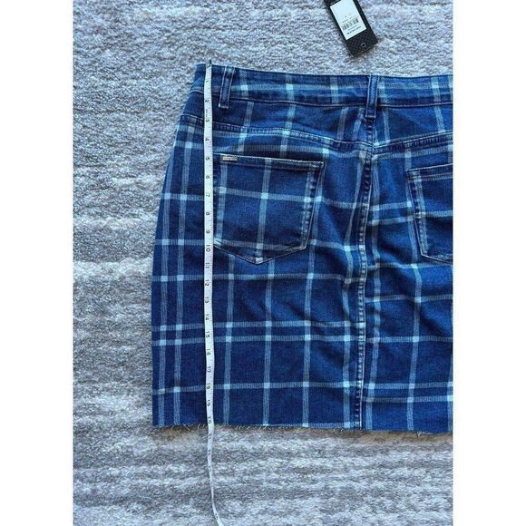 City Chic NWT Plus Size Gingham Mini Denim Skirt Preppy Coquette Retro Chic - Picture 6 of 6